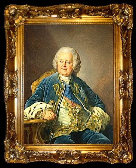 framed  Louis Michel van Loo Portrait de Louis Phelypeaux, ta009-2